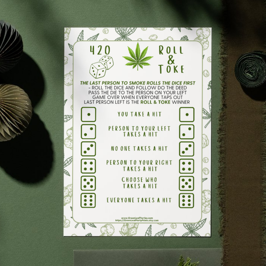 420 ROLL & TOKE Fun Dice Party Game Rules product type