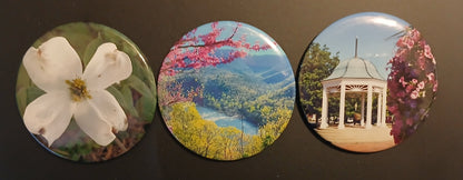 Virginia Round Magnet Set - Dogwood, Redbud, Front Royal Gazebo