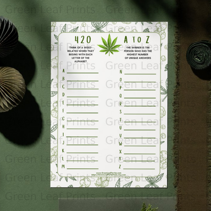 420 A TO Z Weed Alphabet Game product type