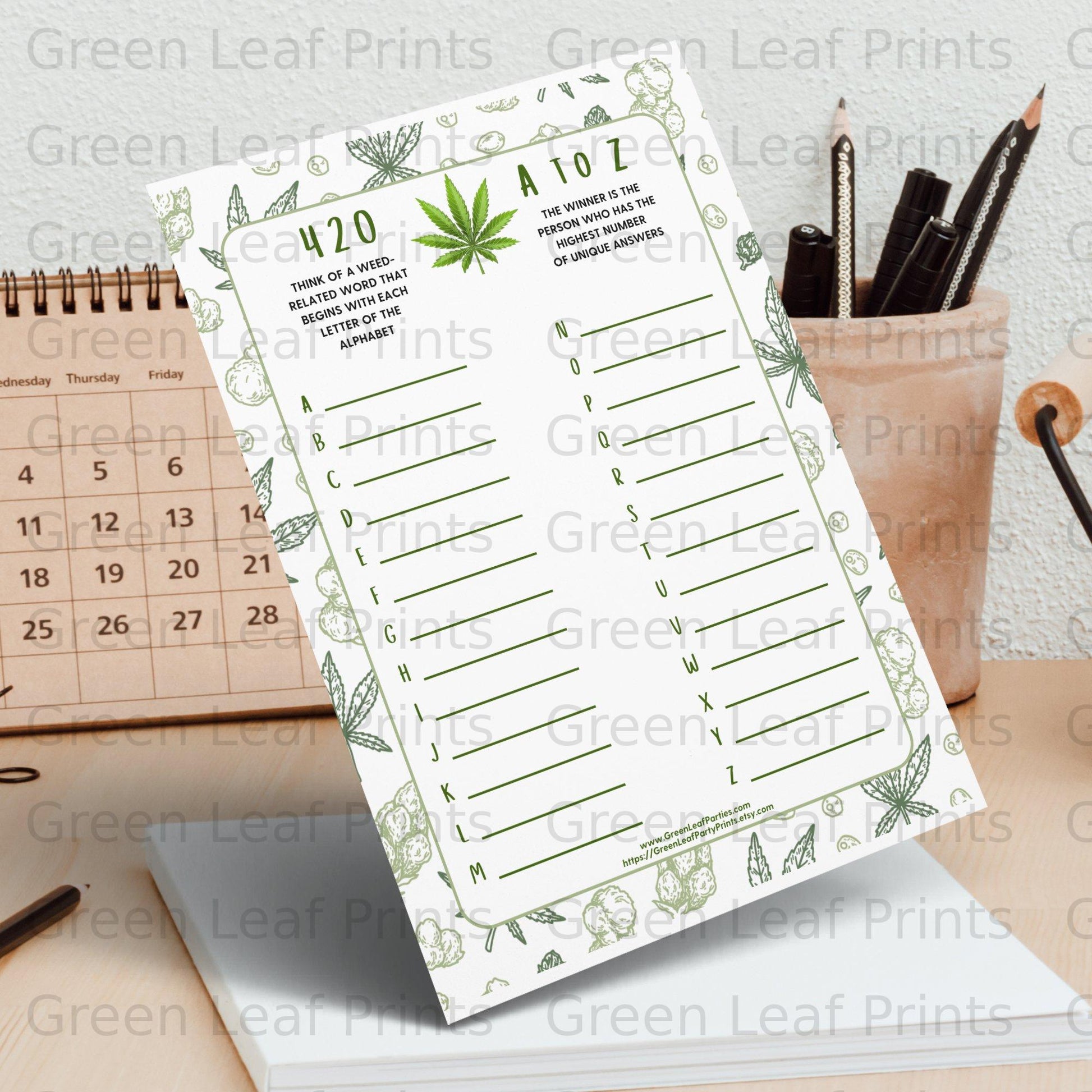 420 A To Z Weed Related Word Alphabet Game product type