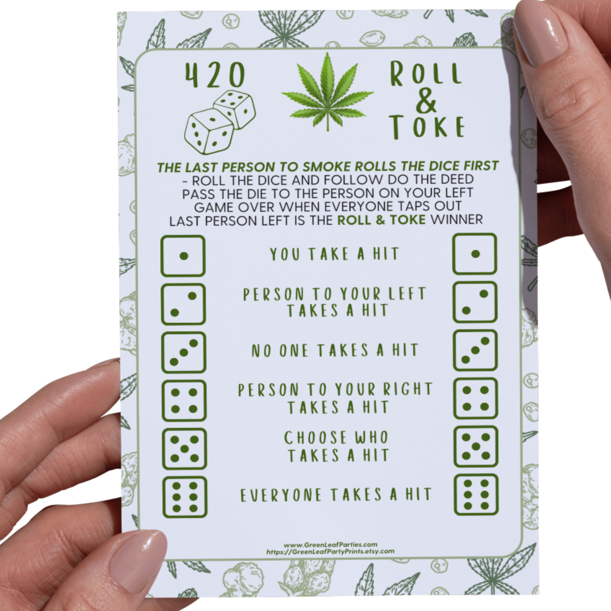 420 Roll & Toke Dice Game You Take A Hit product type